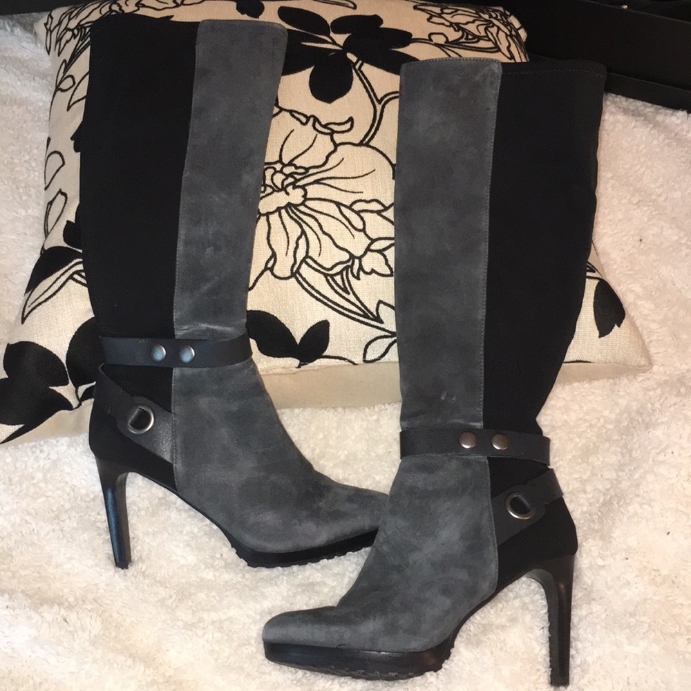 Tahari Charcoal/Black heeled Full Boot